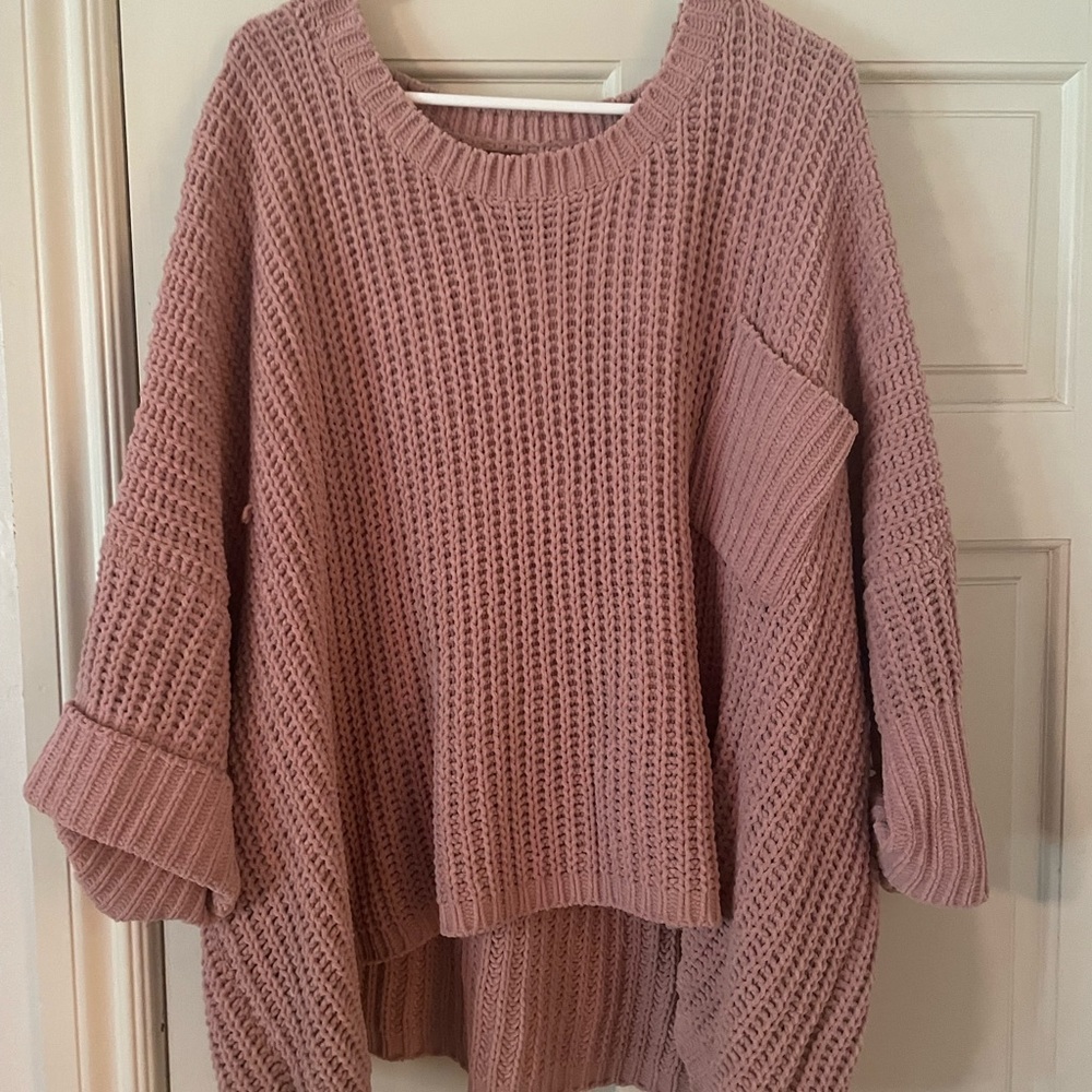 Mauve Oversized Chunky Knit Sweater